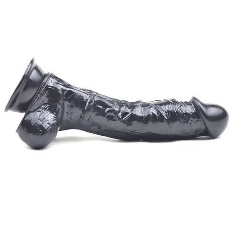 CONSOLADOR REALISTA TESTICULOS (NEGRO) BF1016 9.65