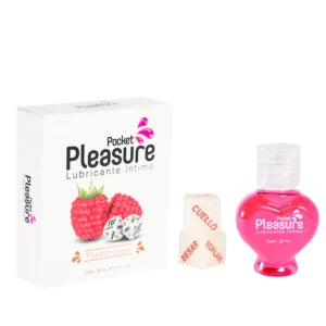 LUBRICANTE FRAMBUESA POCKET PLEASURE + DADOS