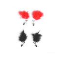 PEZONERA PINZAS CON PLUMAS (NEGRAS Y ROJAS)