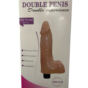 VIBRADOR DOUBLE PENIS (con testículos) CAJA BLANCA