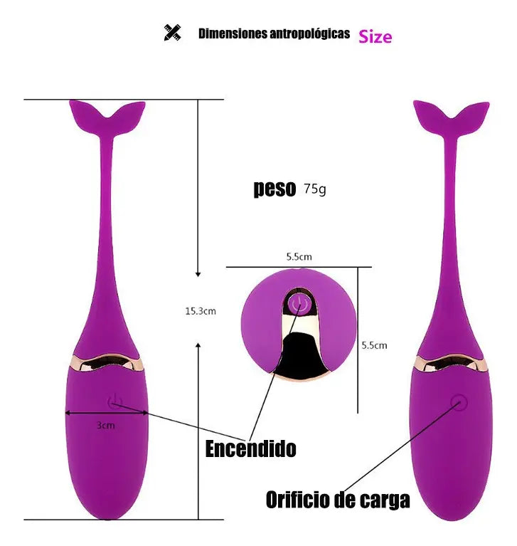 HUEVO VIBRADOR INHALAMBRICO RECARGABLE BALLENA