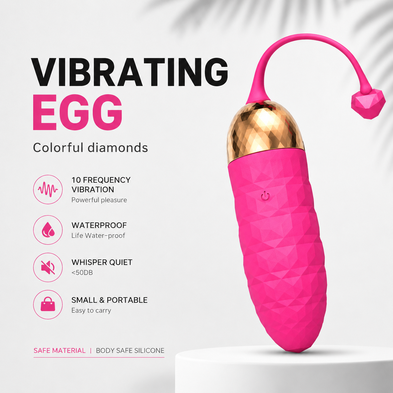 HUEVO VIBRADOR RECARGABLE CONTROL JUMPING DIAMOND