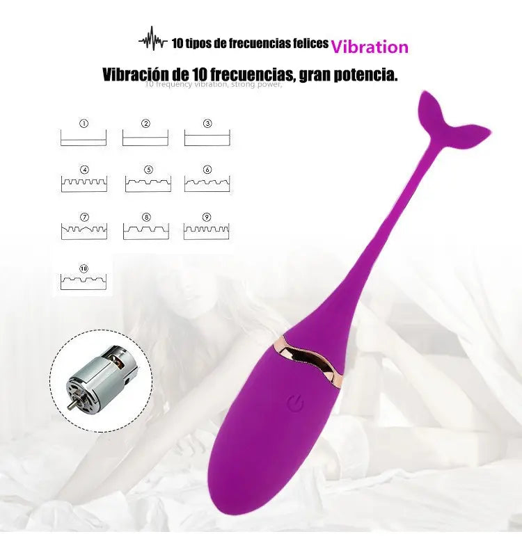 HUEVO VIBRADOR INHALAMBRICO RECARGABLE BALLENA