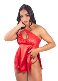 BABYDOLL + TANGA SATIN Y ENCAJE ALEXANDRA