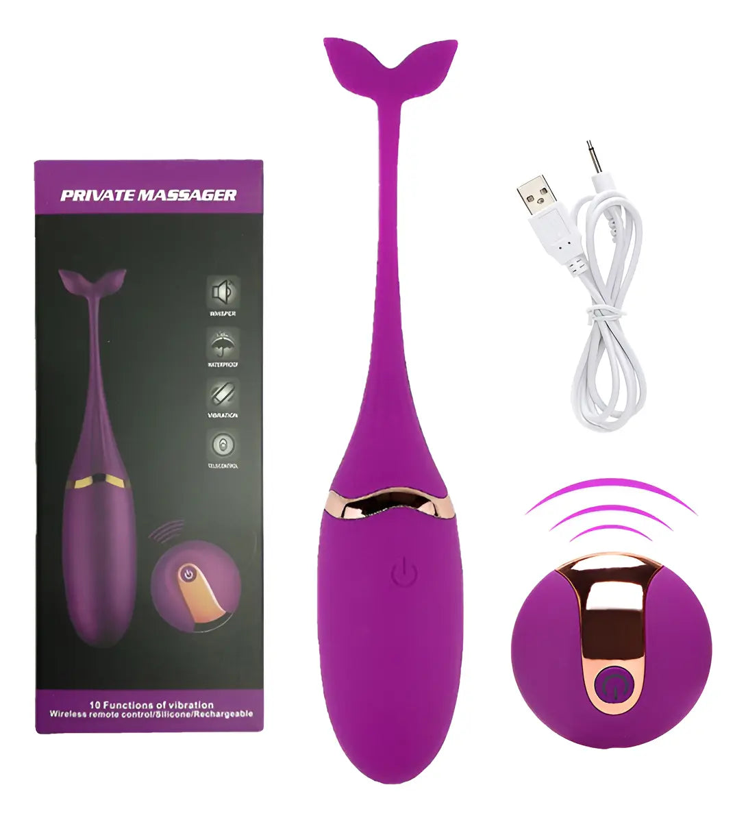 HUEVO VIBRADOR INHALAMBRICO RECARGABLE BALLENA